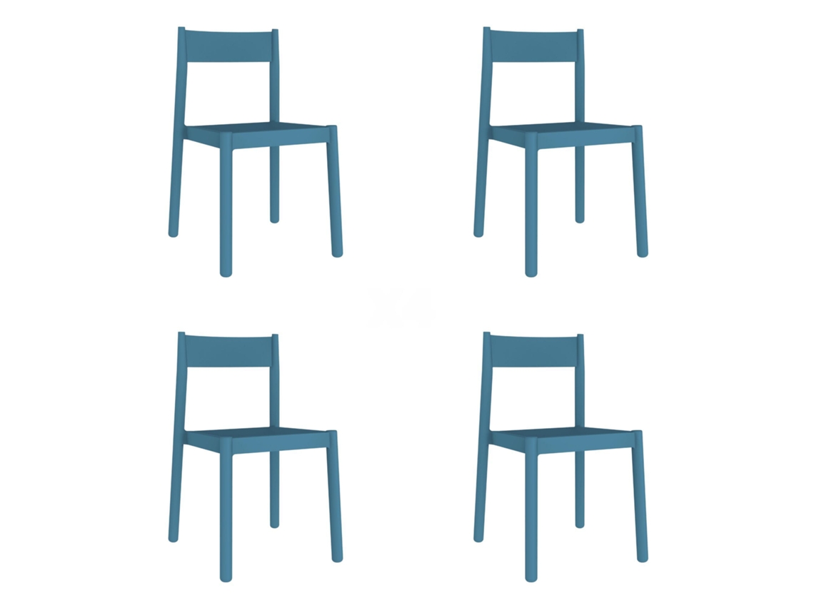 GARBAR DANNA Set 4 Silla Interior Exterior Azul retro