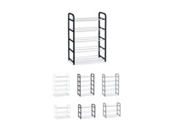 Zapatero De Metal Y Plástico – Zapatero Organizador Ideal Para Recibidor, Pasillos Y Salón Negro 5 Estantes