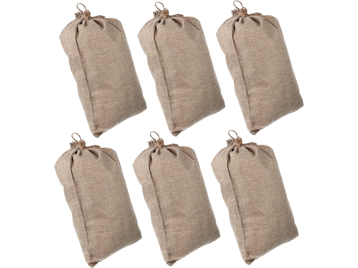 6 Piezas Bolsas De Tela Yute Con Cordón,