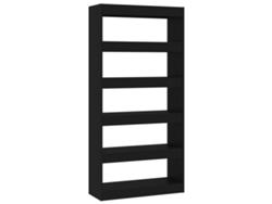Librería/separador MAISON EXCLUSIVE negro en derivados de madera (80x30x166 cm)
