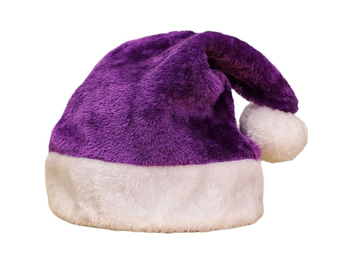 2026-gorro De Papá Noel De Pelo Blando Corto Para Adultos Navideño Largo Grueso Morado 40x30cm