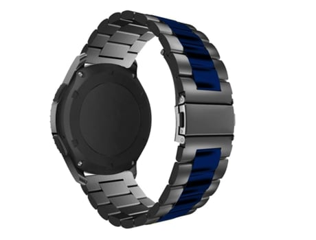 Correa Acero Inoxidável Adaptable Negro y Azul para Garmin Venu 2 Plus