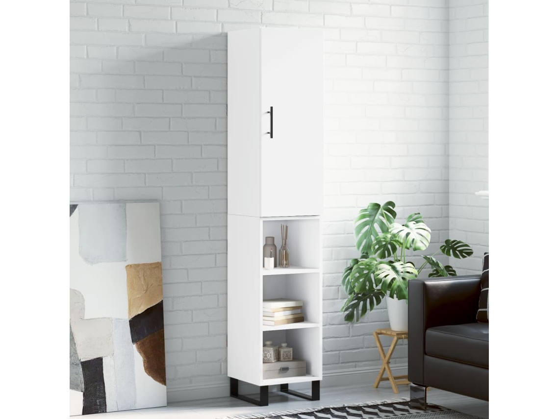 Gabinete alto | Aparador alto 34,5 x 34 x 180 cm Madera procesada Blanco Wsd723701 Lovely Home
