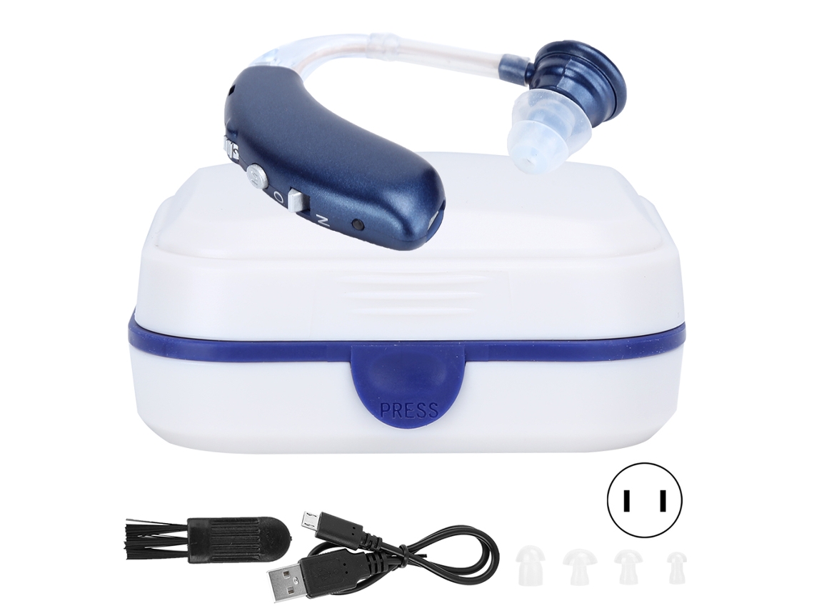 Audífono Digital Recargable Con Bluetooth, Amplificador De Sonido Claro, Enchufe Estadounidense, Color Azul, 100-240 V.