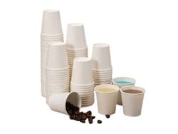 100 mini vasos desechables de papel blancos MDUG