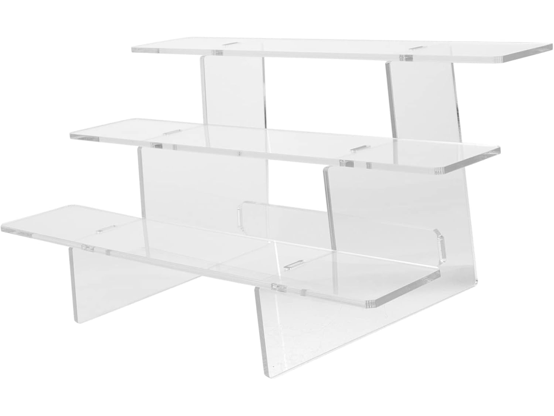 Elegante Soporte De Exhibición Escalonado De Acrílico Transparente Para Figuritas Con Soporte Extraíble.