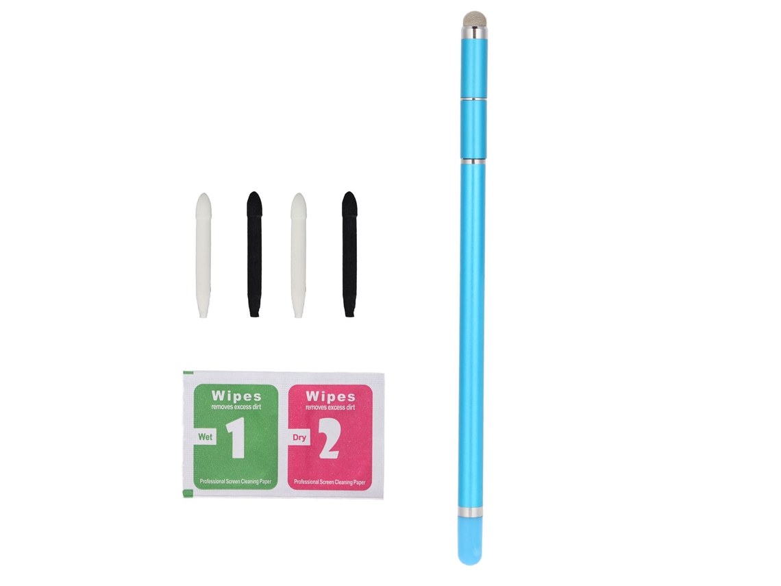 Bolígrafo Stylograph 4 en 1 con punta de fibra resistente al desgaste, azul, para celulares y tabletas, luz dorada
