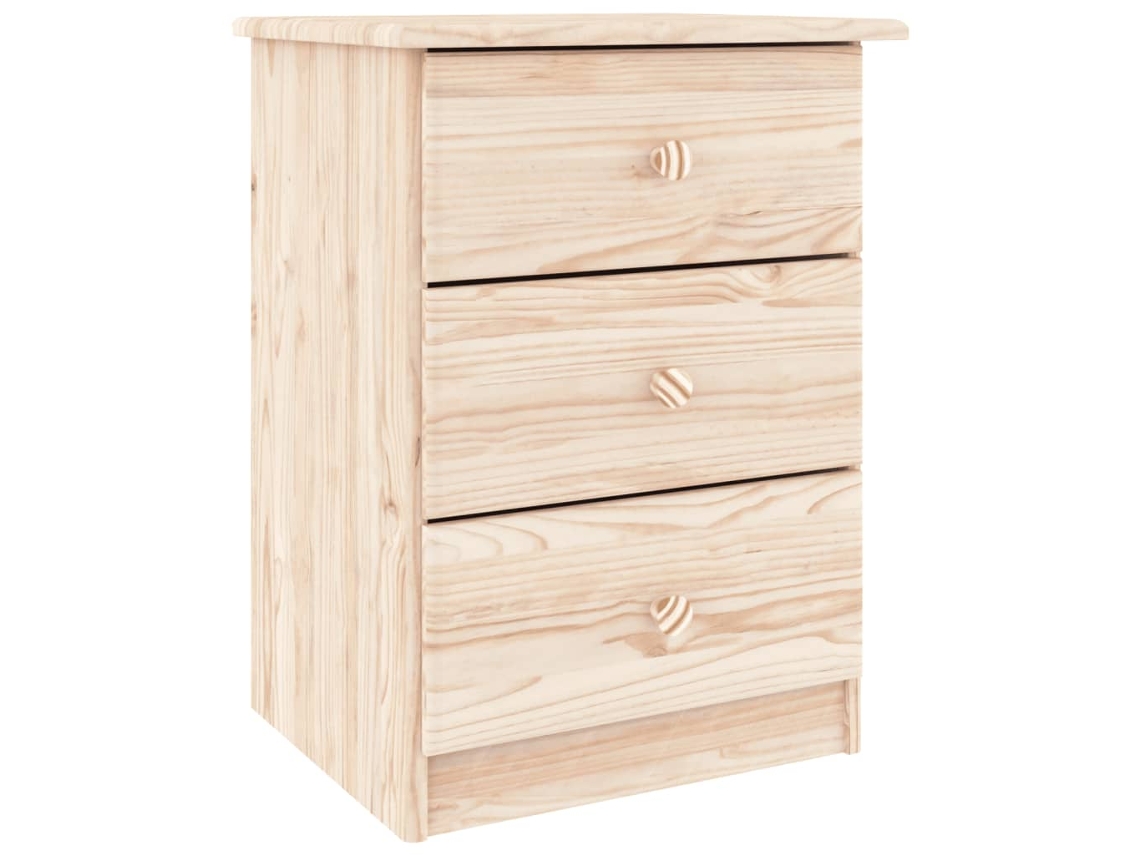 Mesita de noche alta de madera de pino macizo MAISON EXCLUSIVE (41x35x55,5 cm)