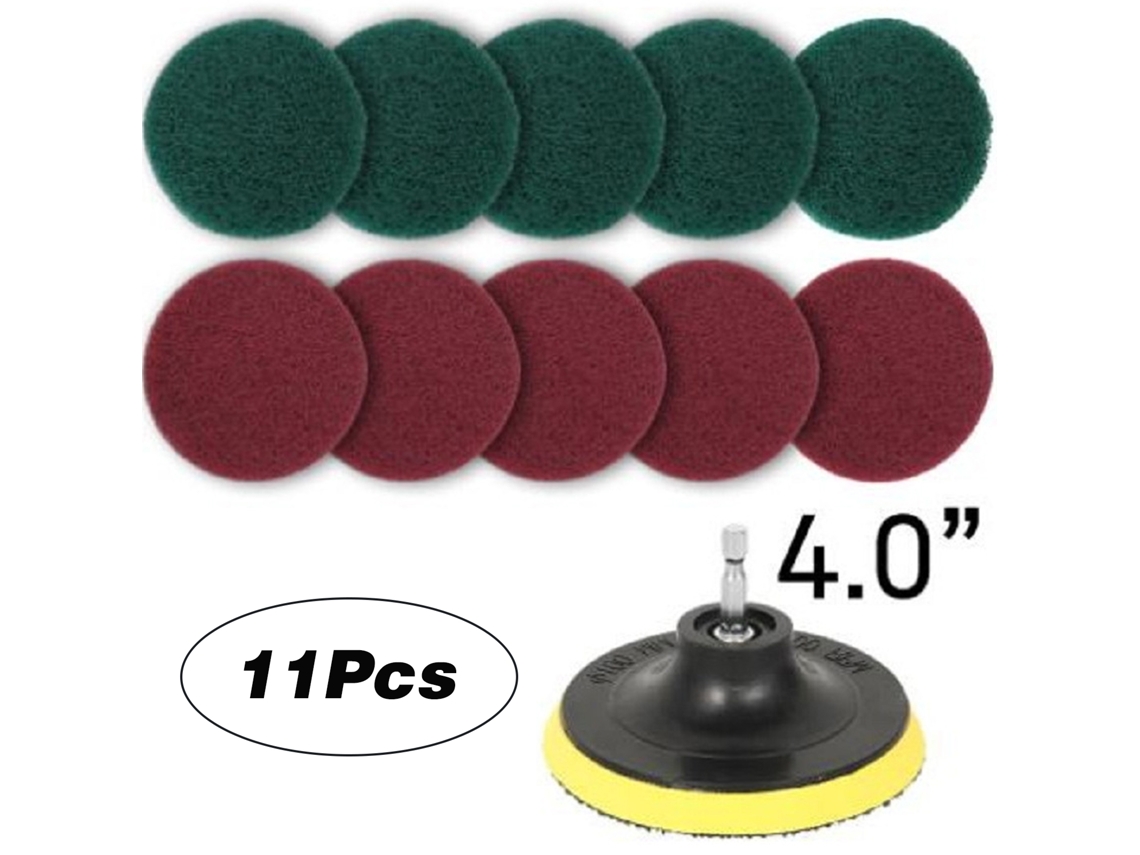 Kit De Limpieza Para Taladro Eléctrico De 11 Piezas Con Almohadilla Adhesiva De 10 Cm Para Alfombras, Automóviles Y Ventanas.