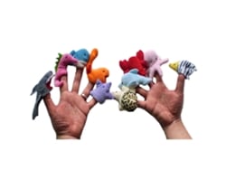 Bjww - Conjunto com 10 unidades de fantoches de dedo de animais marinhos, brinquedos educativos de pelúcia para crianças.