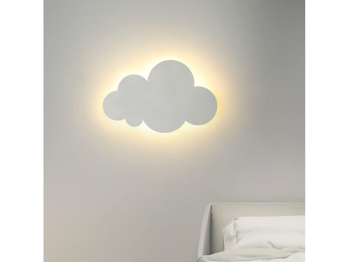 Lámpara De Pared Infantil De Acrílico Blanco Con Forma De Nube, 3