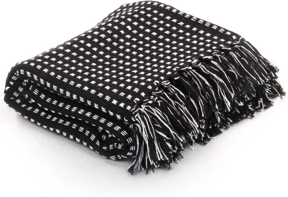 Manta a Rayas VIDAXL Algodón (Negro - 125x150 cm)