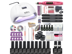 Kit de decoración de uñas con lámpara LED de 120 W/54 W y juego de uñas UV y gel Stelasplen.