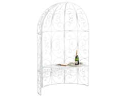 Banco de jardín semi-pabellón Arch For Roses Rosie en metal blanco antiguo Cre