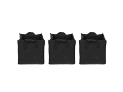 3 Bolsas De Fieltro Negro Para Plantar Hortalizas De Jardín, De 19,5 X 19,5 X 20 Cm, Con Asas.