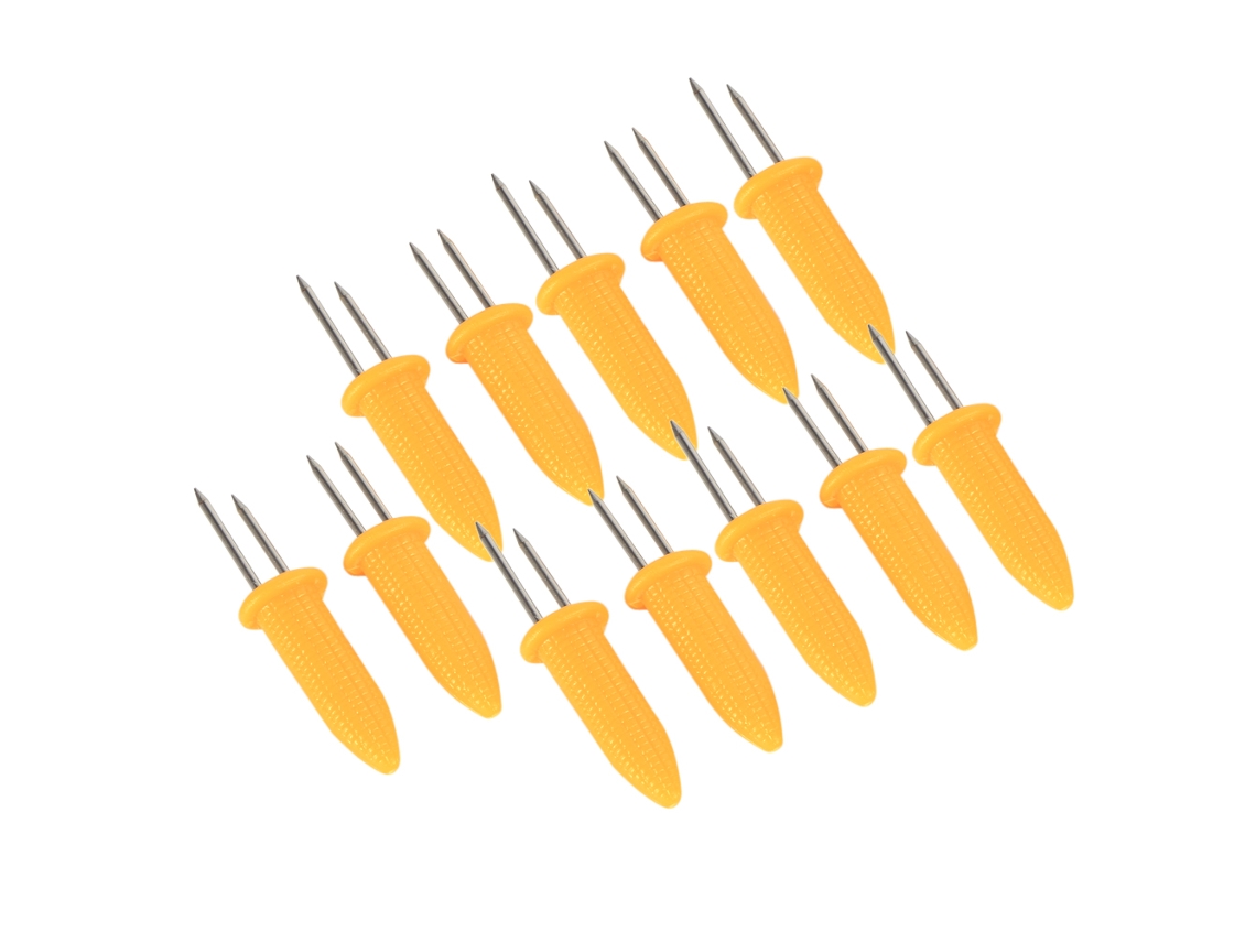 12 Soportes De Acero Inoxidable Para Mazorcas De Maíz Para Barbacoa Con Doble Punta, Platos Para Mazorcas De Maíz.