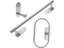 Toallero De Baño De Acero Inoxidable Con Ganchos Para Toallas De Inodoro Y Juego De Almacenamiento Para Montar En La Pared