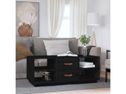 Mesa de Centro Apoyo 100X50X41 cm Madera de Pino Maciza Negro