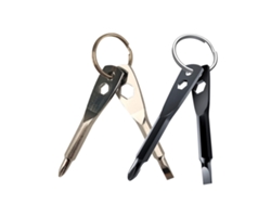 MEOIRUERY Llavero Herramienta 2 Unidades Destornillador 4 en 1 con Puntas Phillips Plana y Hexagonal Regalo para Hombre Padre Esposo Novio