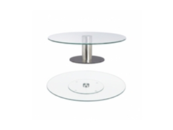 Relaxdays Set 2 Platos Giratorios Tartas, Soporte Pie Pastel, Expositor Plano Cupcakes Cristal, Redondos, Transparente