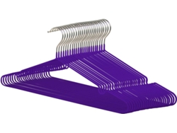 COM-FORT HOUSE | Percha Metal | Color Morado | Antideslizantes y Resistentes | Perchas para Ropa | Ideal para Chaquetas, Pantalones o Blusas | 24 Unidades