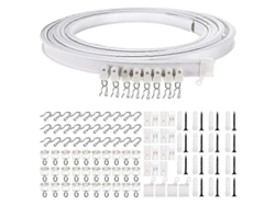 Rebe-riel De Cortina Flexible Para Techo 1-5 Metros Doble Material Pvc Y Acero Suave Instalación Fácil 3m