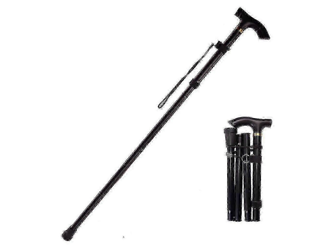 Bastón plegable y ajustable de aleación de aluminio con base antideslizante, ideal para senderismo. 1 unidad.