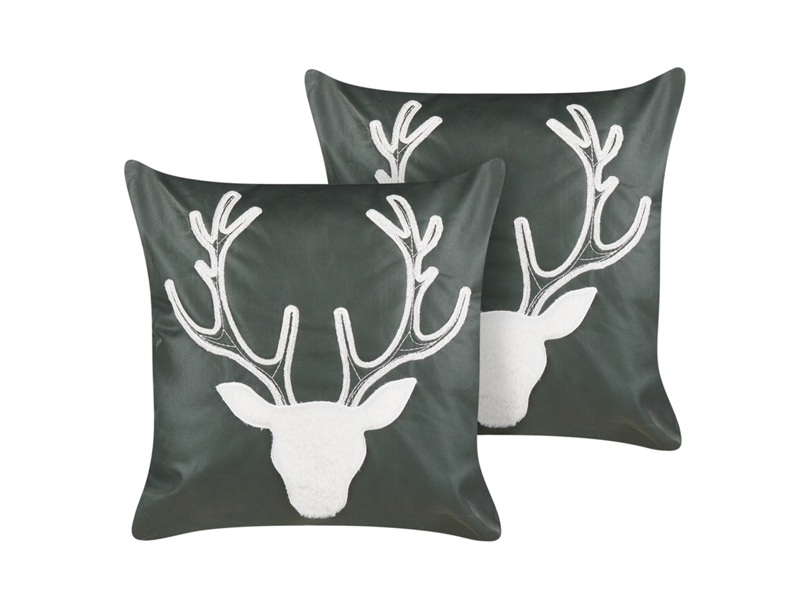 Juego de cojines navideños BELIANI Bicocca de Terciopelo Verde 45x45x10