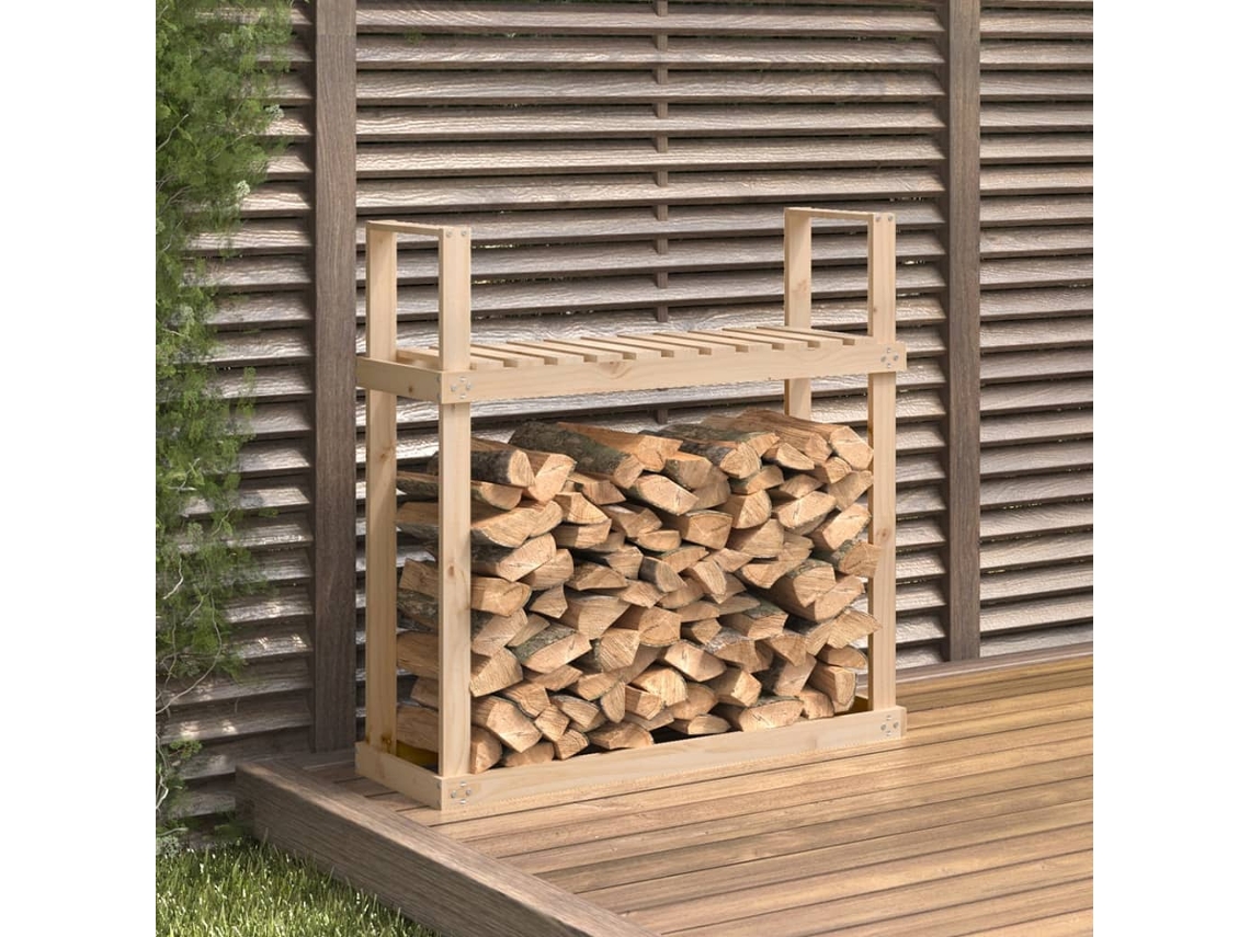 Estante para leña | Leñero de madera maciza de pino (110 x 35 x 108,5 cm) Wsd430223 Lovely Home