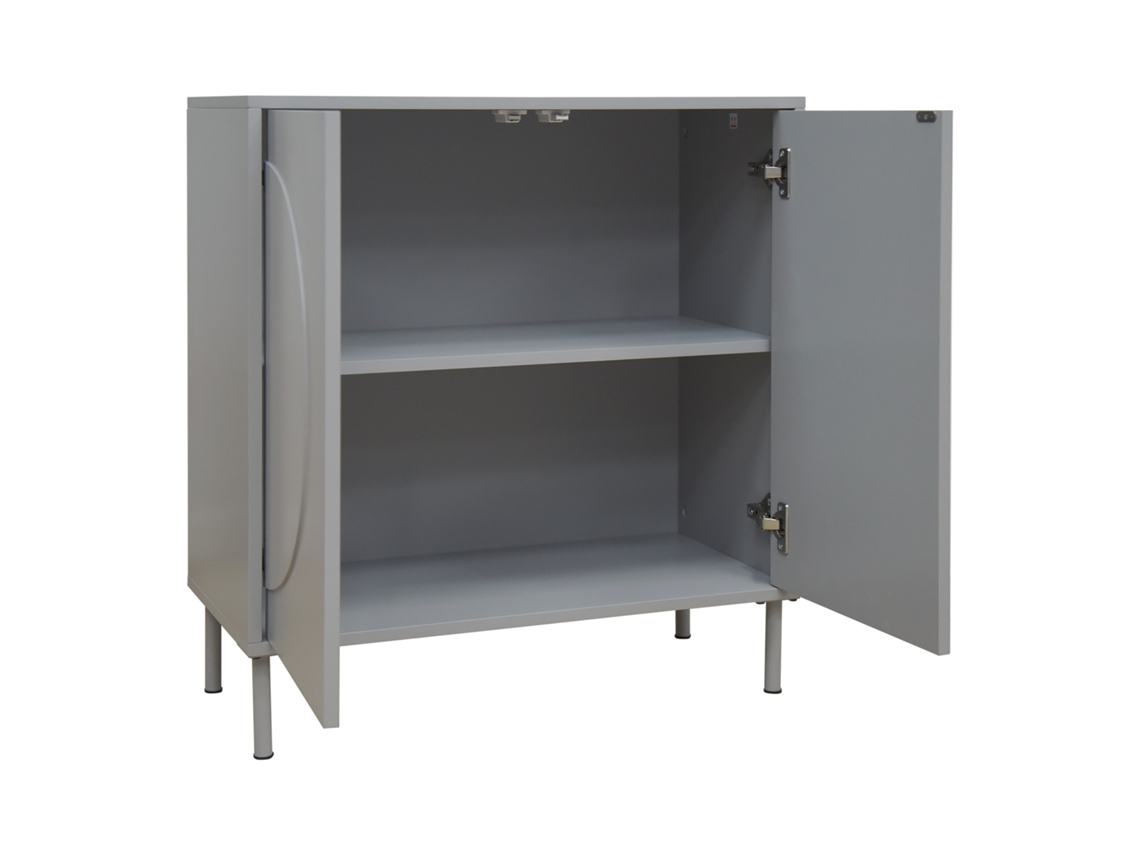 Aparador Holea con 2 puertas de MDF 75x70x34cm Gris [EN.CASA]