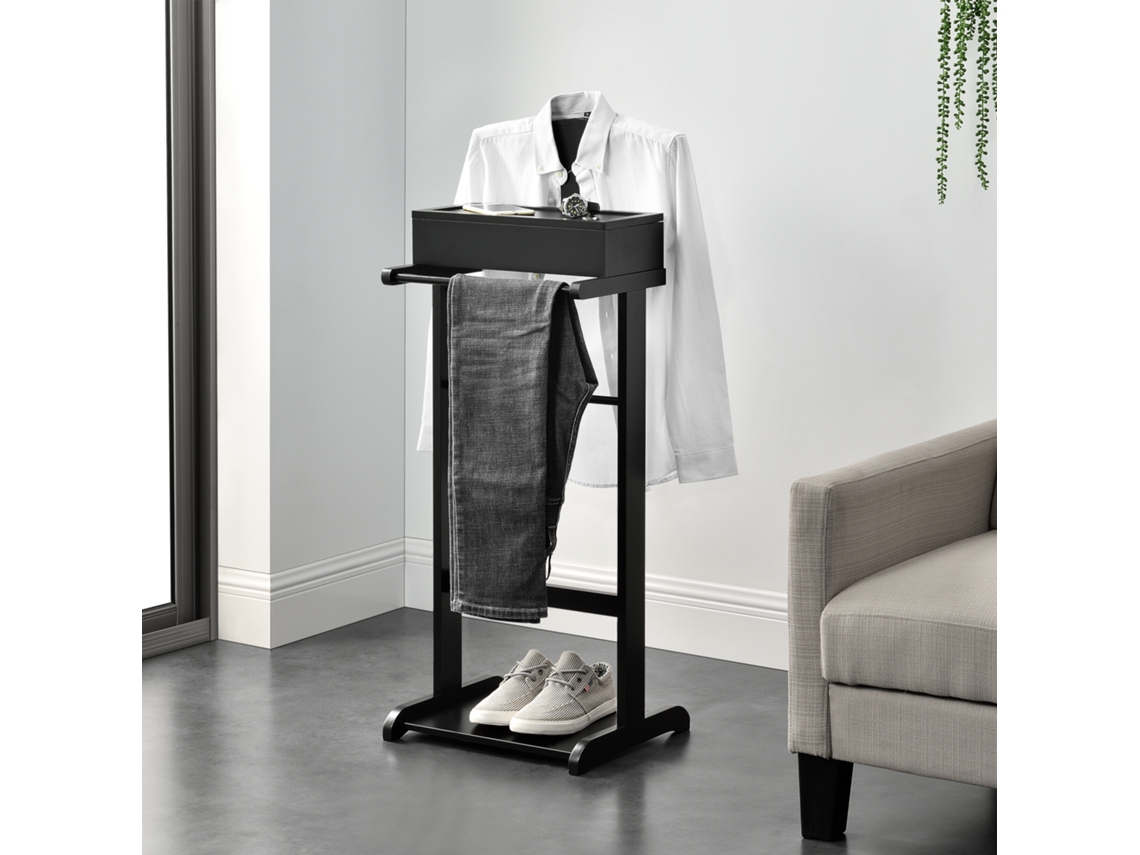 Galán de noche Lulboll con caja [EN.CASA] MDF/pino 44x35x110 cm - Negro 