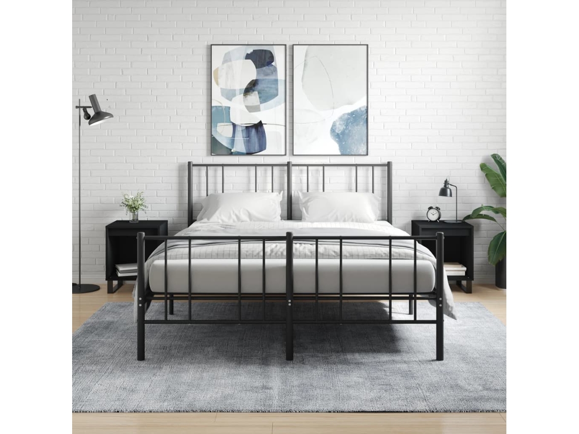 Mesita de Noche Madera Negro (40x35x50cm)