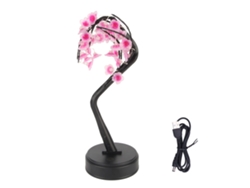 Luminária artificial em formato de árvore, com galhos ajustáveis, estilo bonsai, em LED, para decoração de mesa.