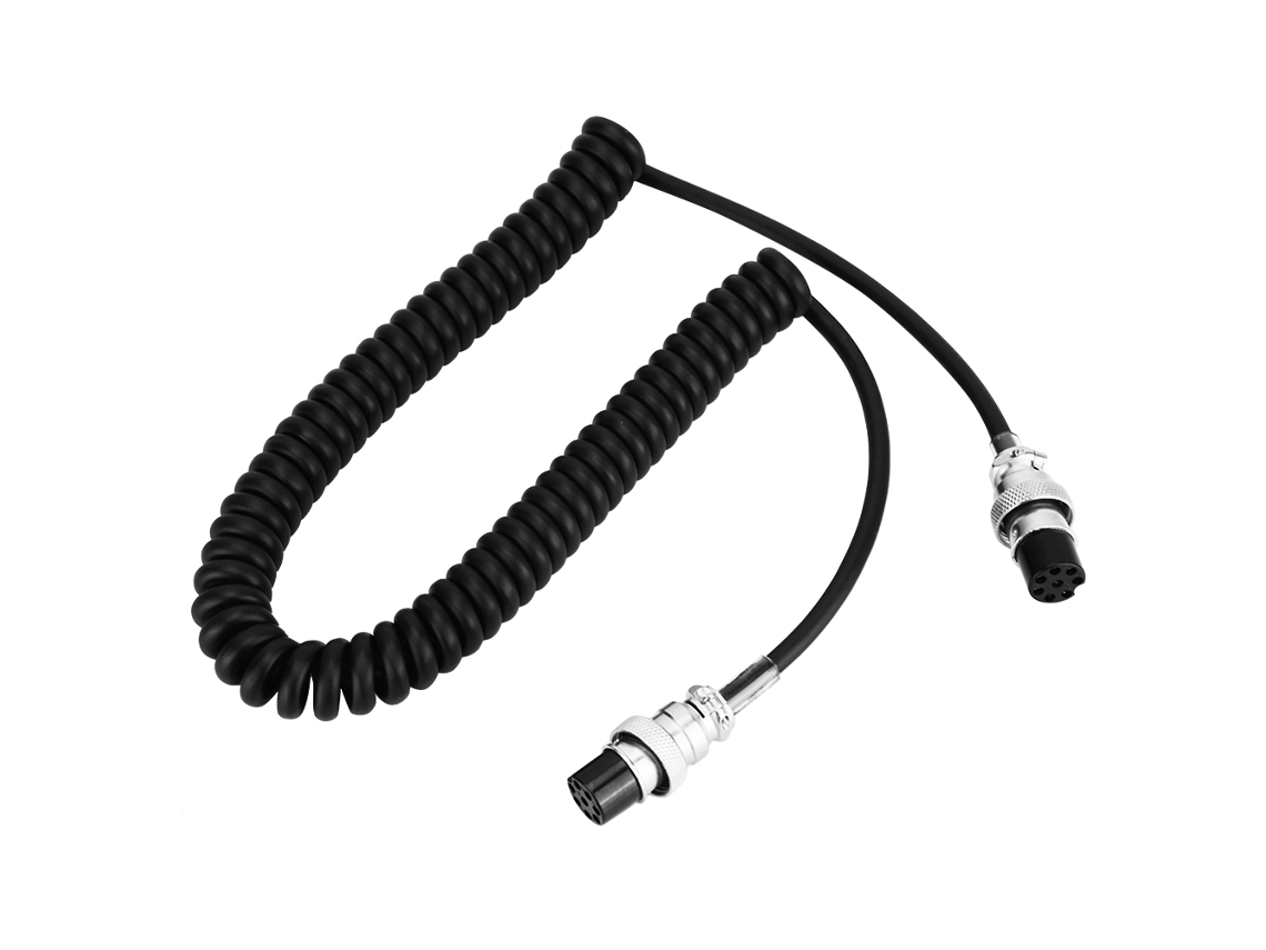 Cable de micrófono de 8 pines con dos conectores de aviación para transceptores de radio