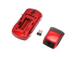 Mouse Sem Fio Carro De Corrida Esportivo 2.4 Ghz Luz Led 1600 Dpi Sensor Óptico Para Os X Pc Vermelho