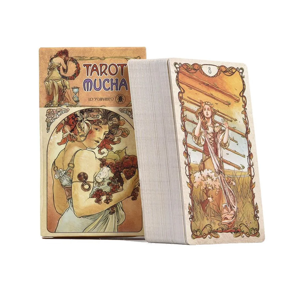 Juego De Cartas De Tarot Mucha, Juguete, Juego De Cartas De Adivinación De Tarot, Tablero