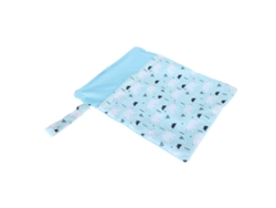 Bolso cambiador portátil reutilizable con doble cremallera y estampado de dibujos animados para bebés.