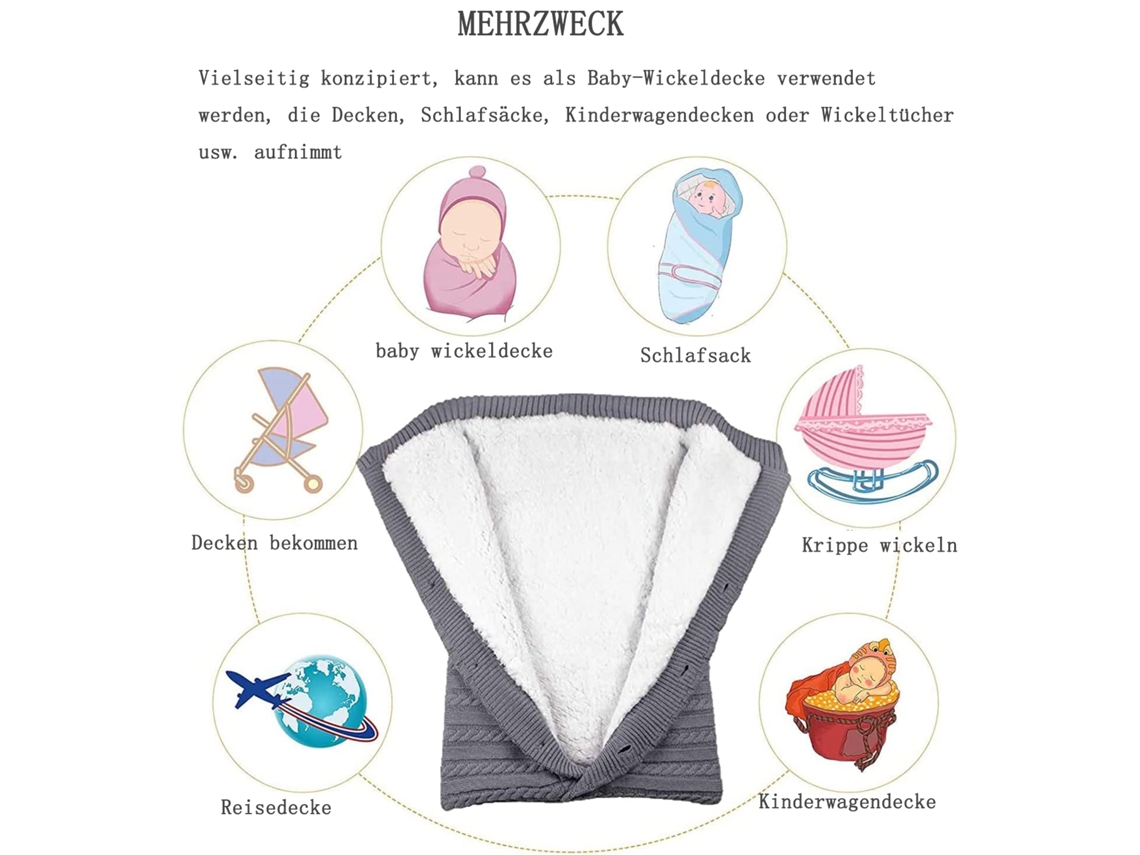 Manta para bebé recién nacido, manta para dormir de lana para