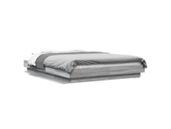 Estructura Cama Con Luces Led Madera Gris Sonoma 140x190 Cm