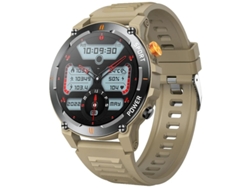 Reloj inteligente con linterna, para deportes al aire libre, llamadas Bluetooth, multifuncional, monitor de frecuencia cardíaca Yizhood (marrón)