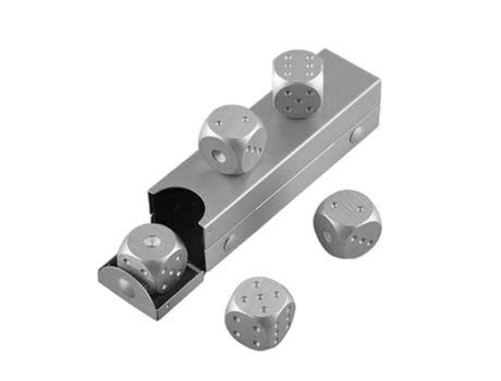 Piedras de whisky en forma de dados - plata - 5 piezas
