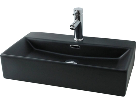 Lavabo ML-DESIGN Rectangular Cerámica (Negro - 60 x 36.5 x 13 cm)