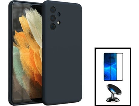 Kit Carcasa + Protector de Pantalla + Soporte Samsung Galaxy A13 PHONECARE Negro