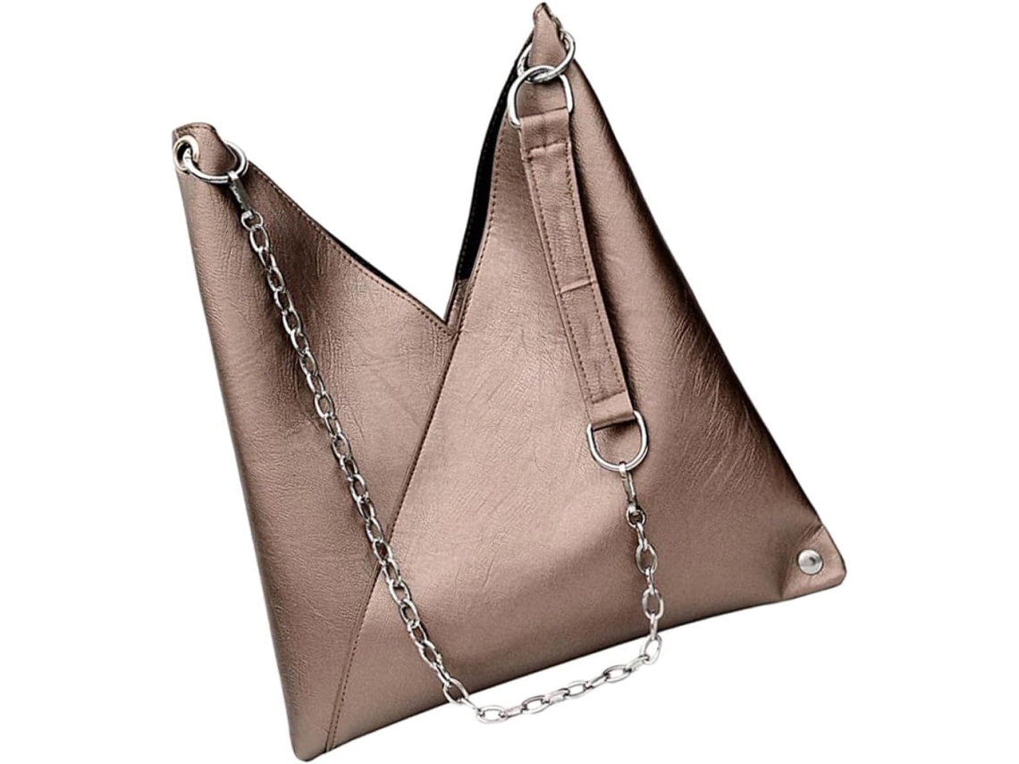 Bolso De Hombro Ciieeo Para Mujer En Piel Sintética Dorada Con Cadena, Diseño Elegante, Tamaño Compacto, Para Noche, Cena, Fiesta.