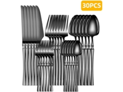 Juego De Cubiertos De Cocina De Acero Inoxidable 30 Piezas (negro) Gertiz