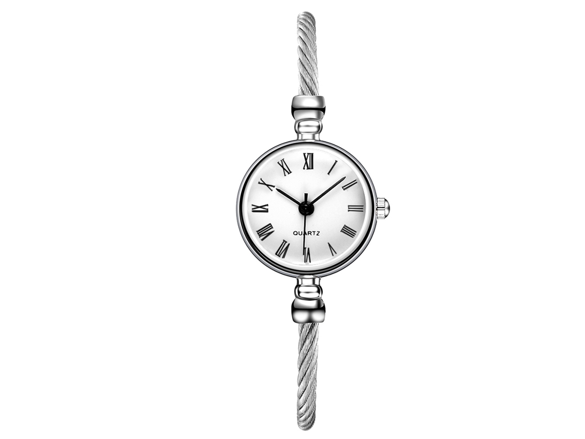 Reloj De Pulsera Zhoulianfa Para Mujer Con Colgante De Hoja De Aleación Y Pedrería De Cuero Sintético (negro)