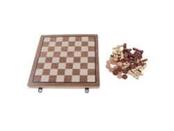 Juego De Ajedrez De Viaje Plegable Con Imán 2 En 1 Tablero De Damas Educativo Portátil Madera