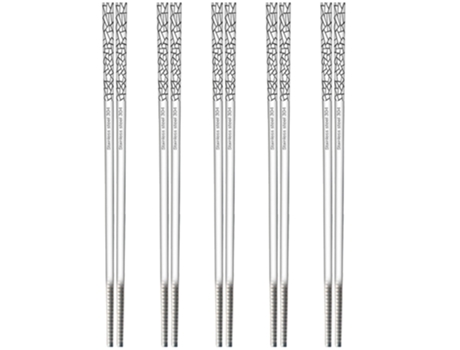 Palillos reutilizables de acero inoxidable 5 pares aptos para lavavajillas cuadrados ligeros antideslizantes juego de regalo estilo 6 ZMDECQNA