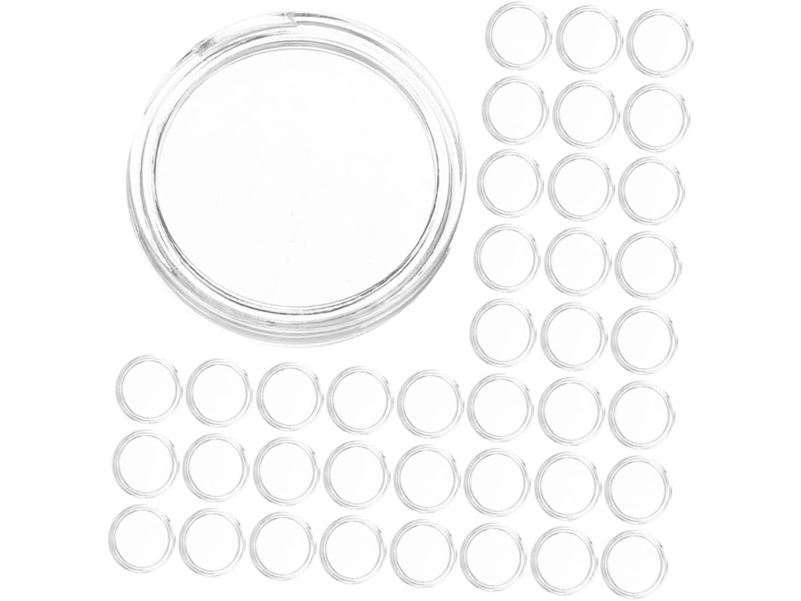 100 Cajas De Almacenamiento De Plástico Transparente Para Monedas Redondas Y Cápsulas.