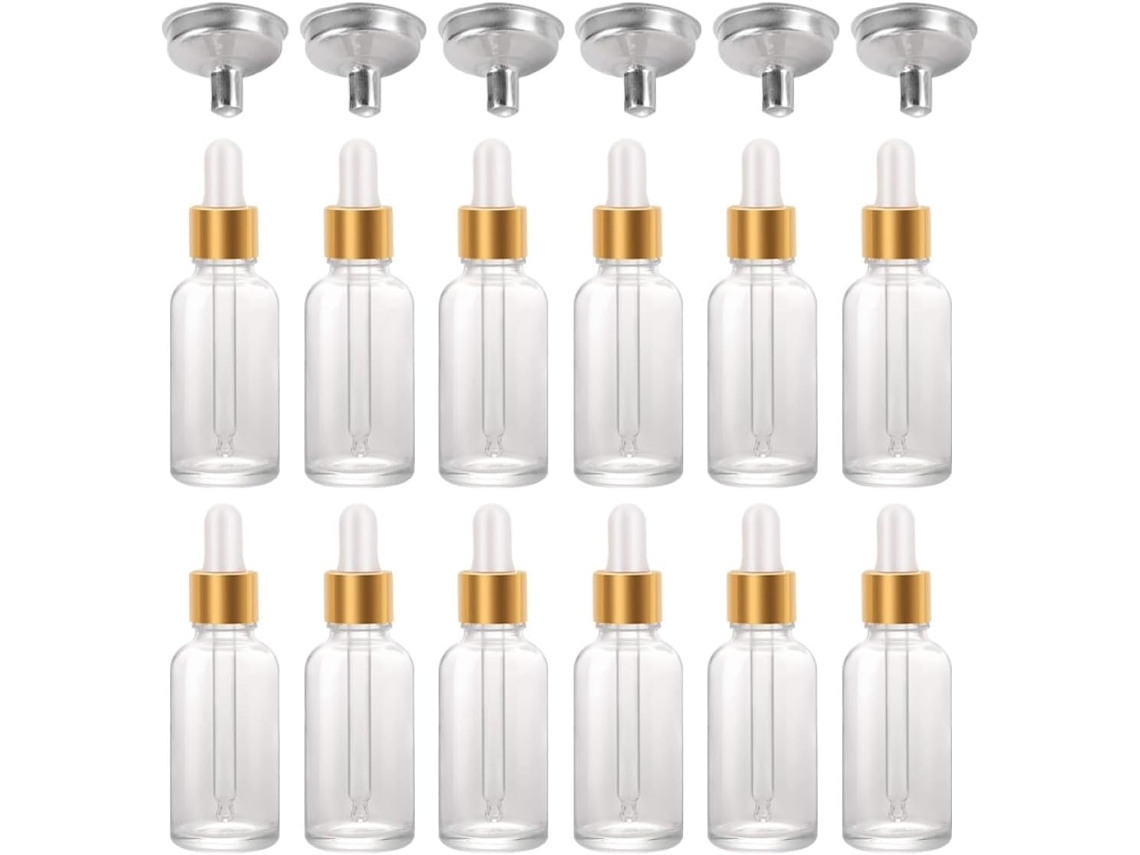Frascos Compte-gouttes Avec 6 Entonnoirs Inox 30ml En Verre Lot De 24 Pour Huiles Essentielles